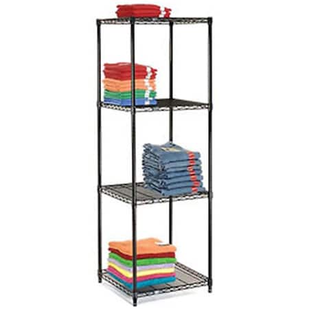 Designed To Furnish Nexel Black Epoxy Wire Shelving, 24 x 24 x 74 in. DE3493718